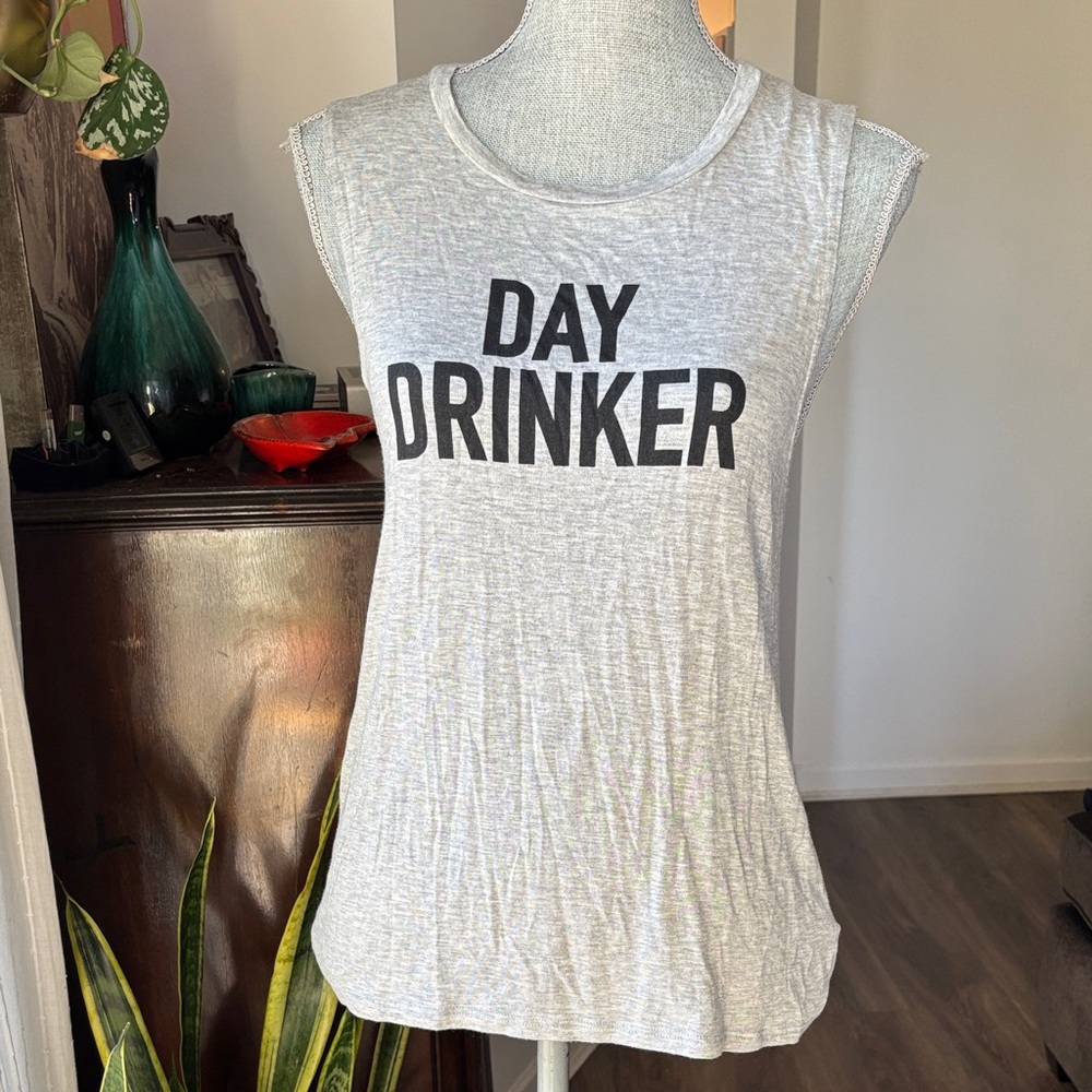 PPLA Light Gray Muscle Tee Tank with Bold Graphic XS